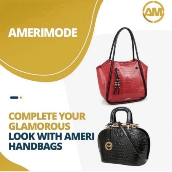 AMERI MODE Red/Black Tote Bag - Picture 2 of 10